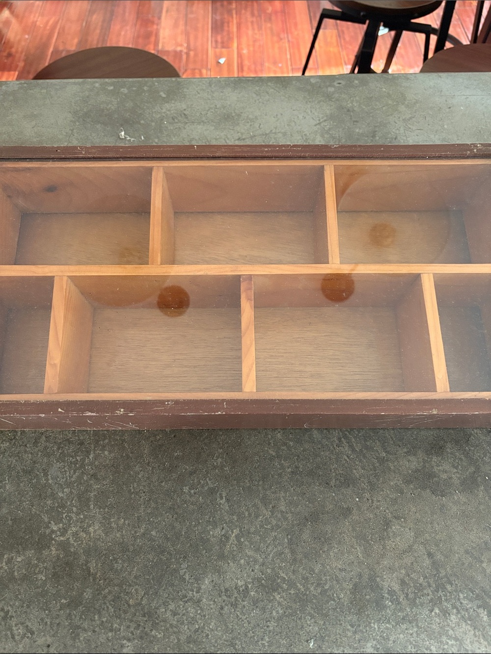 Homemade 10x20 Wood and Glass Display Case - Multi-Compartment